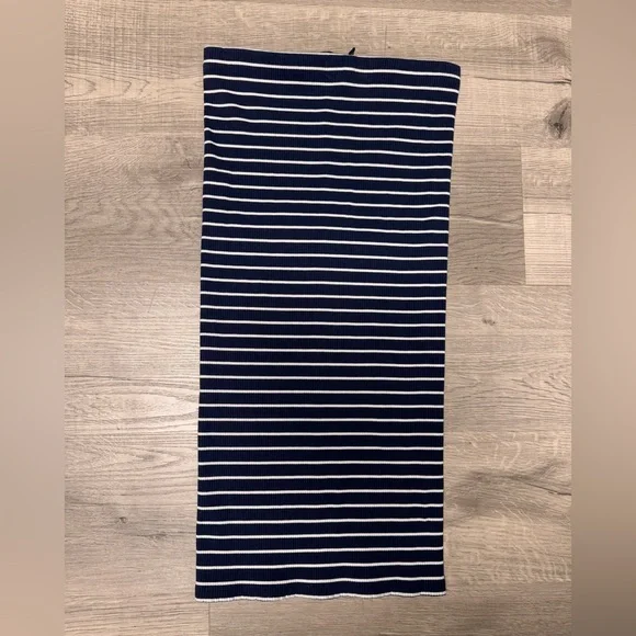 Polo Ralph Lauren Navy Blue and White Stripes Pencil Skirt - Picture 3 of 9